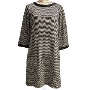 Laundry by Design black white faux leather dress M